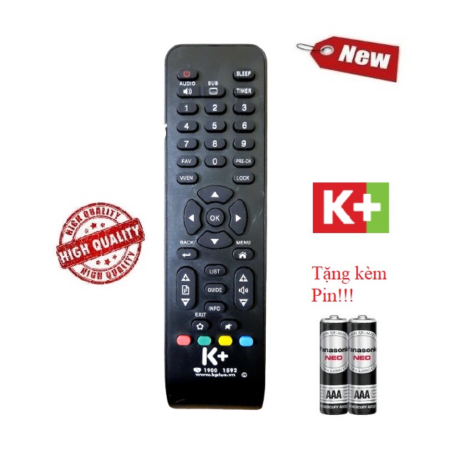 Điều khiển đầu thu truyền hình số vệ tinh K+ kplus - Hàng tốt