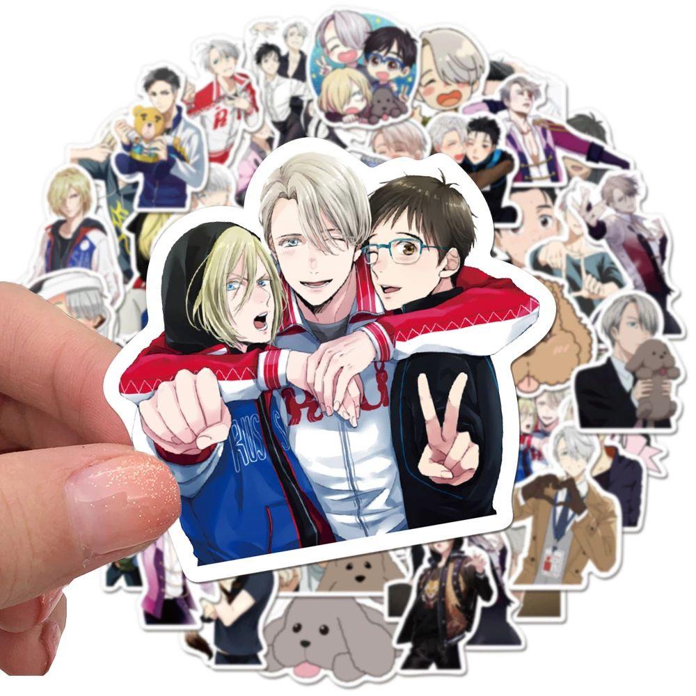 Sticker Dán Trang Trí Laptop / Điện Thoại Chống Thấm Nước Tự Dính Họa Tiết Graffiti YURI on ICE Dành Cho Trẻ Em