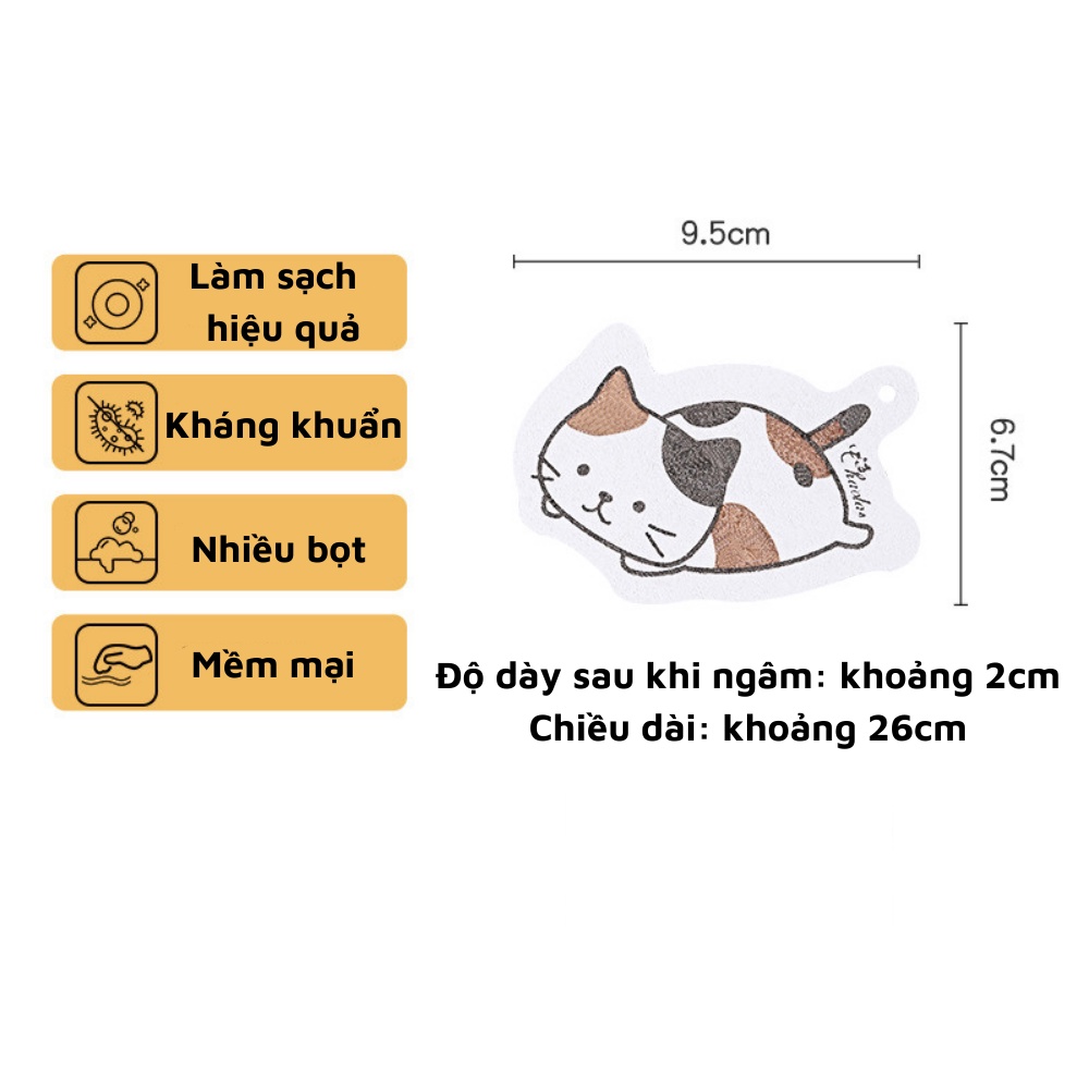 Miếng rửa chén bọt biển hoạt hình đa năng cao cấp dành cho gia đình