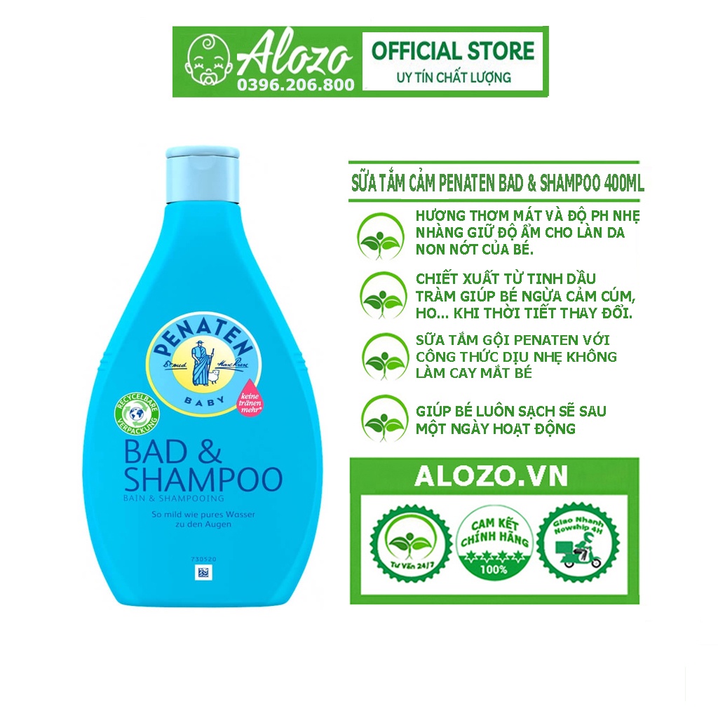 Sữa tắm gội Penaten chống cảm cúm cho bé 400ml - Đức