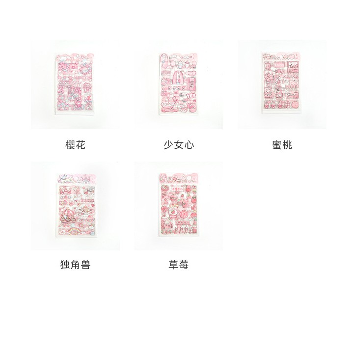 Set 4 tấm hình dán sticker nhiều mẫu ngộ nghĩnh