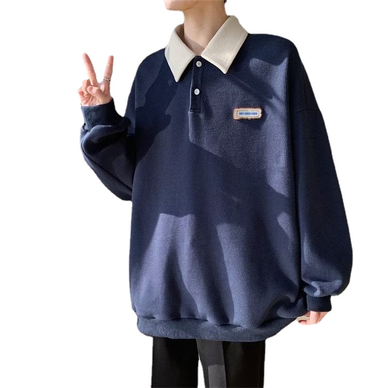 Áo Thun Polo Dài Tay Oversize Thời Trang Hàn Quốc Dành Cho Nam [M-3XL]