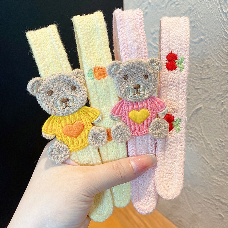 Cài tóc dệt kim họa tiết hoạt hình nhiều màu dễ thương cho bé gái