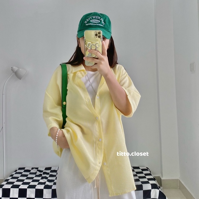 Áo Sơ Mi Kẻ Ngắn Tay Nice Shirts - Ảnh Thật - Titto Closet