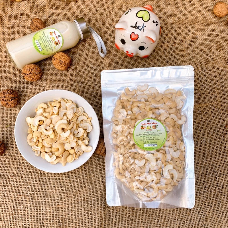 500g hạt điều bể tươi sạch vỏ lụa ( hàng không tẩy trắng )