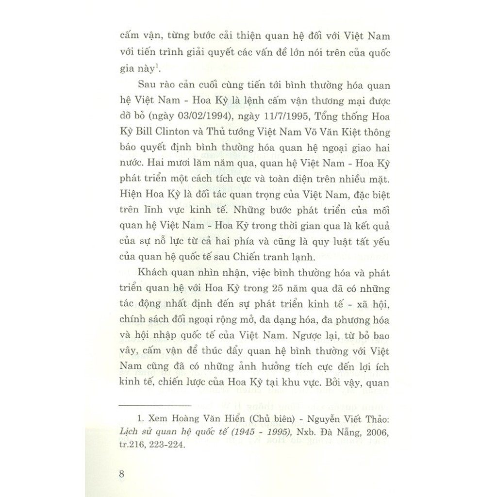 Sách - Quan Hệ Việt Nam - Hoa Kỳ (1995-2020)