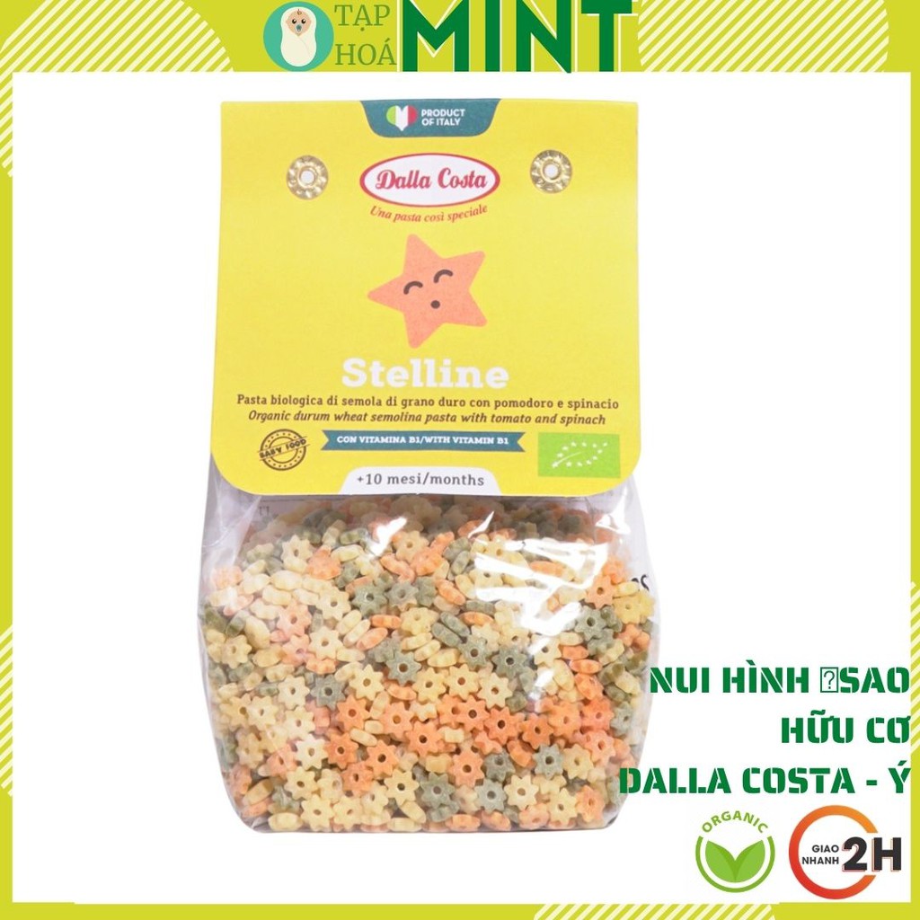 Nui Rau Củ Hữu Cơ Cho Bé Hình Sao 200g Dalla Costa - Tạp hoá mint