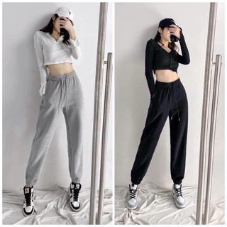 Quần ống rộng bo gấu, quần jogger len tăm hàng chuẩn đẹp dày dặn