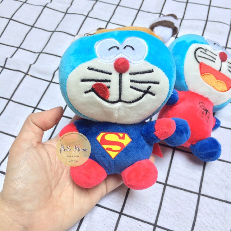 Móc Khoá Thú Bông Đô rê mon Doraemon Marvel Spiderman Superman Gấu Bông Dễ Thương Cute Nhiều Màu - Ảnh chụp thật