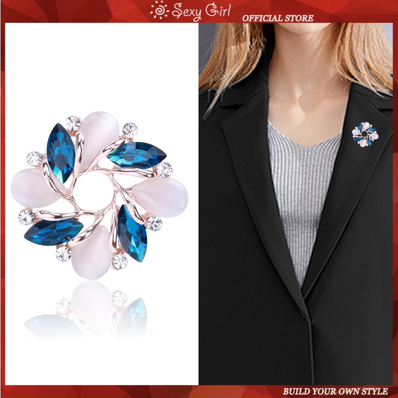 Ghim Cài Áo Hình Viên Đá Opal Thời Trang Hàn Quốc