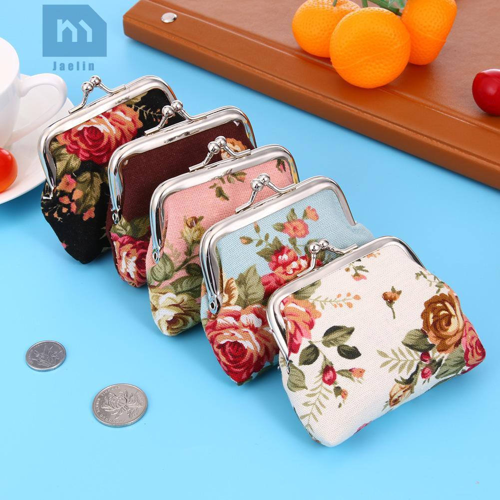 Ví bằng vải bố in hoa phong cách cổ điển đáng yêu