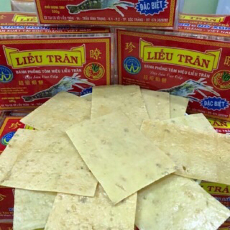 500g - 1 hộp Bánh phồng tôm Liễu Trân đỏ - Mẫu Mới 2022