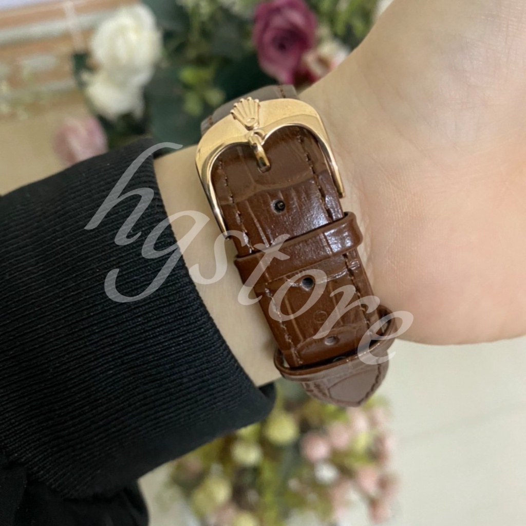 Đồng hồ Nam Rolex máy nhật, mẫu 6kim đính đá, mặt nâu cafe viền vàng, dây da [ BH 1 Năm ] lỗi 1 đổi 1 miễn phí | BigBuy360 - bigbuy360.vn