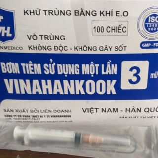 Bơm tiêm 3C x 25G Vinahankook Hộp/ 100 cái