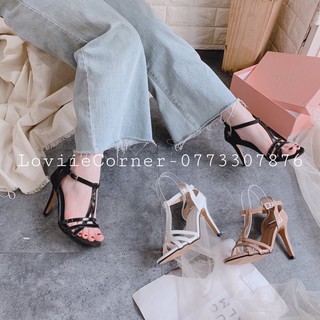 LOVIIECORNER - GIÀY SANDAL CAO GÓT NHỌN QUAI RỌ QUAI RỌ ĐAN - GIÀY CAO GÓT 9P ĐẾ NHỌN 9CM - GIÀY CAO GÓT NHỌN  G201047
