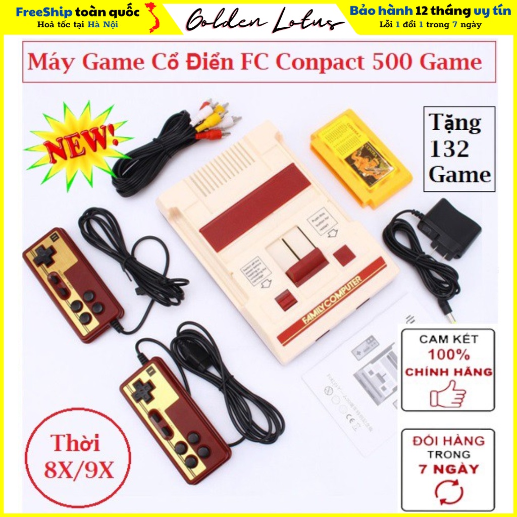 Máy Chơi Game Cổ Điển Fc compact 500 - NES Classic 619 Trò Chơi : Contra/ Mario/ xếp gạch,...Bộ game 4 nút tuổi thơ