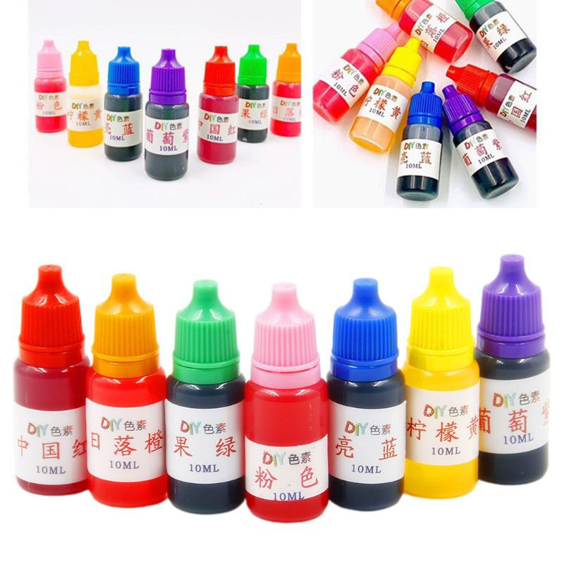 Bộ 7 lọ màu nhuộm epoxy UV resin nhiều màu sắc dùng làm trang sức 10ml