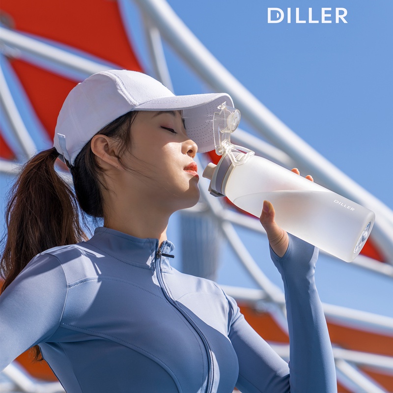 Bình nước DILLER D55 900ml kích thước lớn có nắp lọc trà chống tràn chuyên dụng không chứa BPA