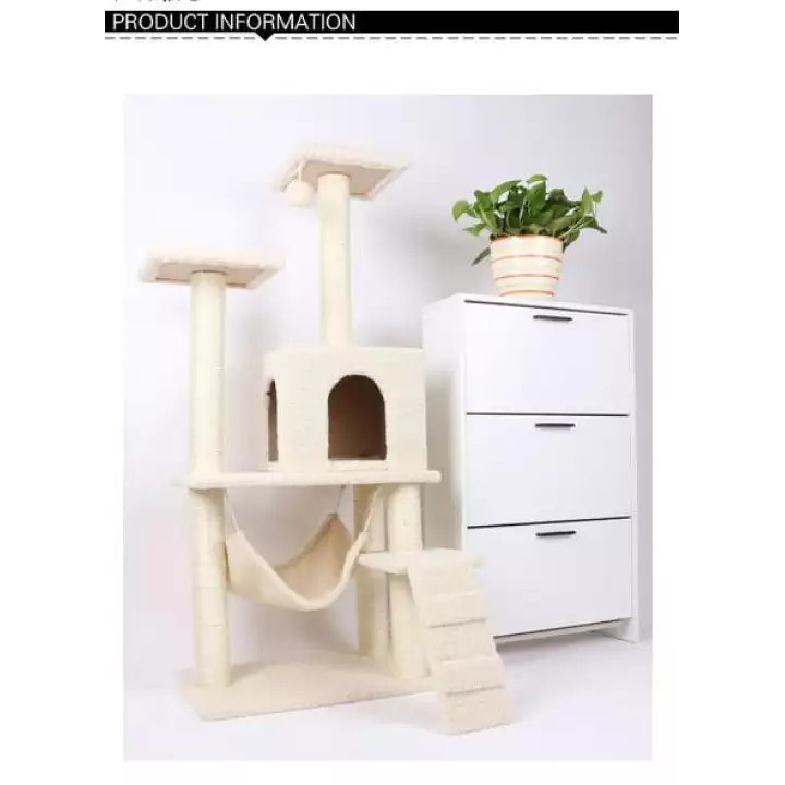 (Hàng hot) Trụ mèo 3 tầng & 4 tầng nhiều bộ phận dạng nhà cây cats tree kiêm cào móng nhà mèo cho mèo chơi đùa