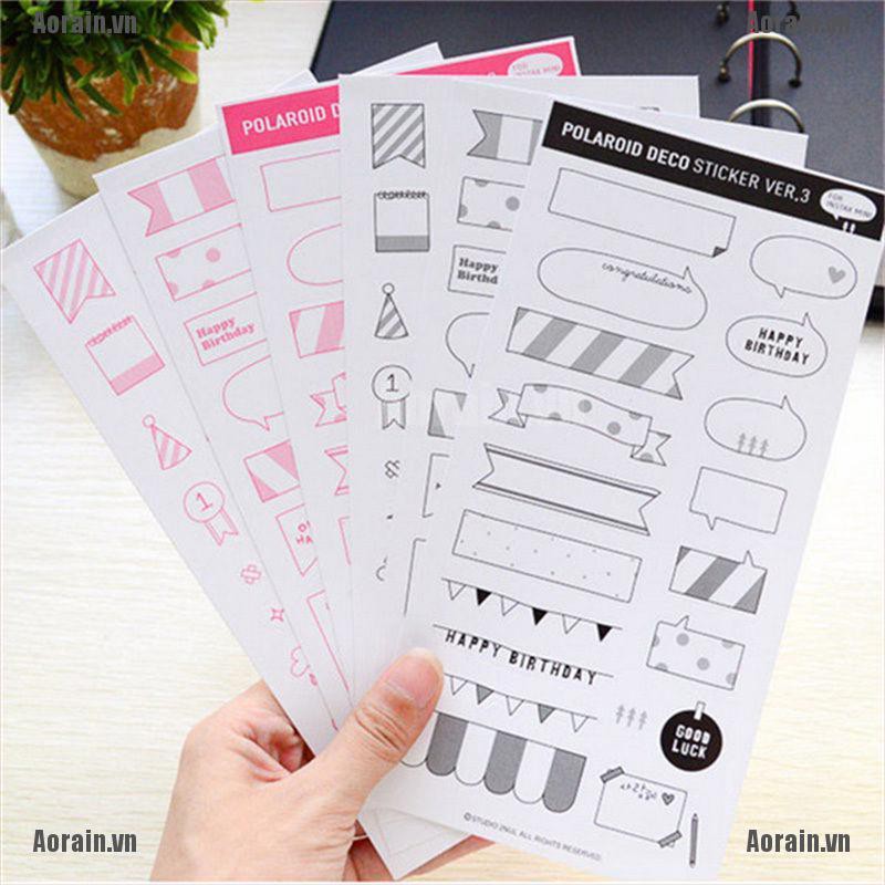 Bộ 6 Miếng Dán Tự Dính Trang Trí Sổ Tay Xinh Xắn