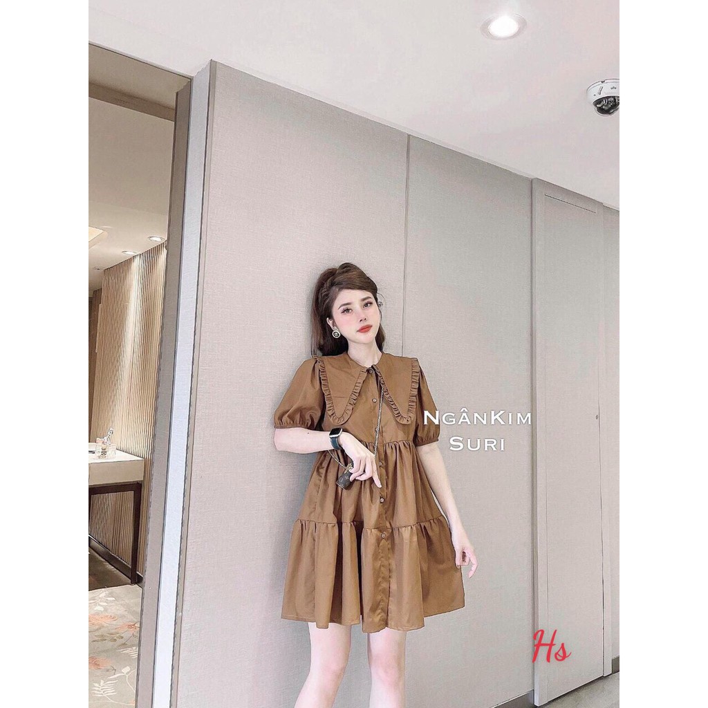 Đầm babydoll🍉Váy Babydoll Cổ Bèo Tay Phồng 3 Tầng Dễ Thương🍉Váy nữ,váy suông dáng sang chảnh mặc lên tôn dáng 2màu xinh | BigBuy360 - bigbuy360.vn