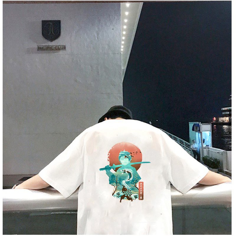 Áo thun unisex form rộng nhân vật họa tiết Nhật Bản vải dày mịn 2020T2428