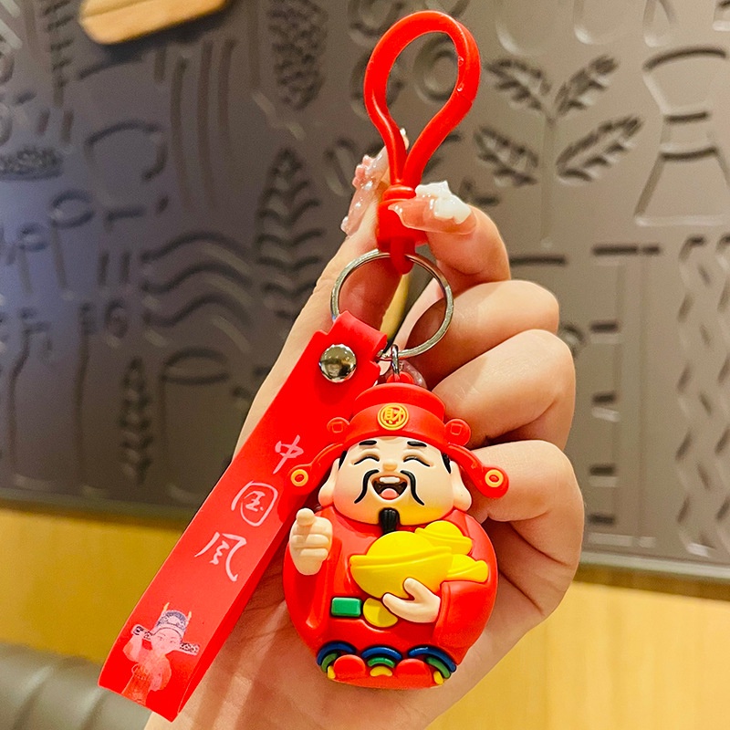 Móc Khóa May Mắn Hình Búp Bê Thần Tài