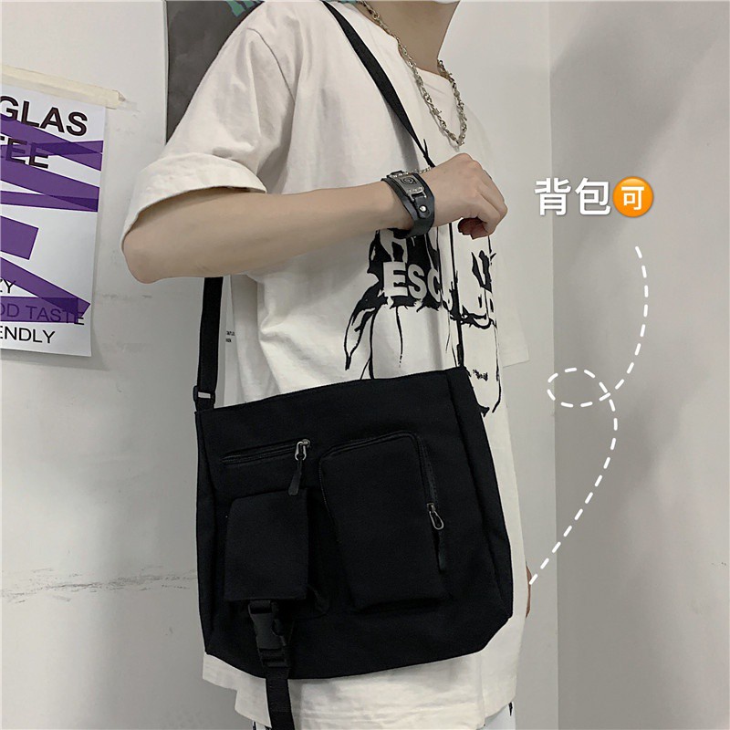 Túi Đeo Chéo Vải Canvas Nhiều Túi Thời Trang Cá Tính 19863