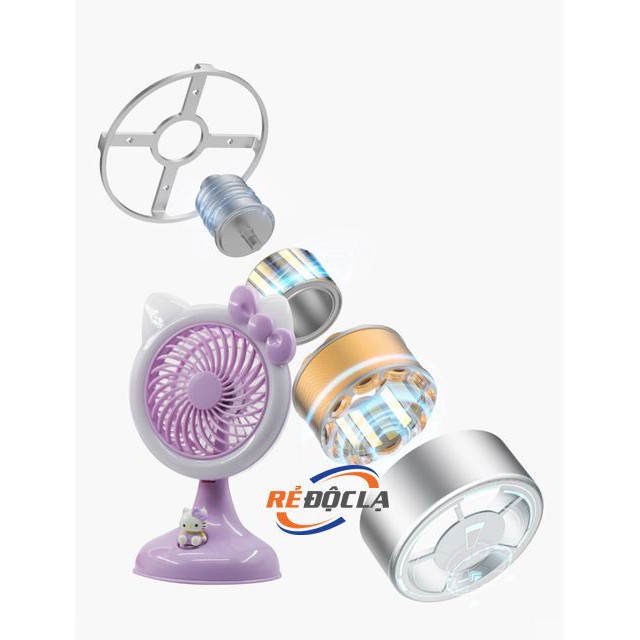 Quạt sạc mini Small Fan kute siêu mát kèm đèn