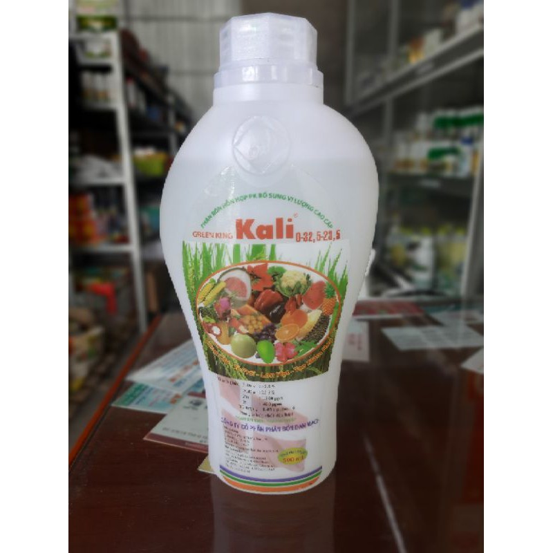 Phân bón cao cấp PK KING-KALI nước trong cao cấp (0-32,5-23,5) 500ml cứng cây, to trái, lớn hạt, tạo mầm hoa, vô gạo...