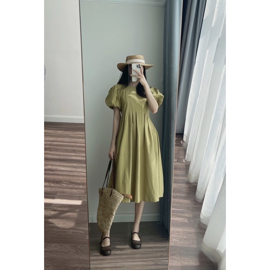 KHALI DRESS - Váy suông dài xếp li eo REGEN