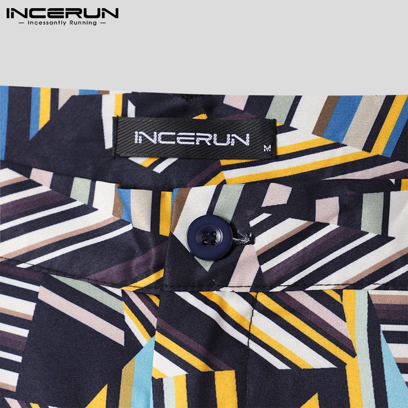 Quần dài INCERUN lưng cao có xẻ tà phía trước kiểu dáng rộng rãi thời trang cho nam