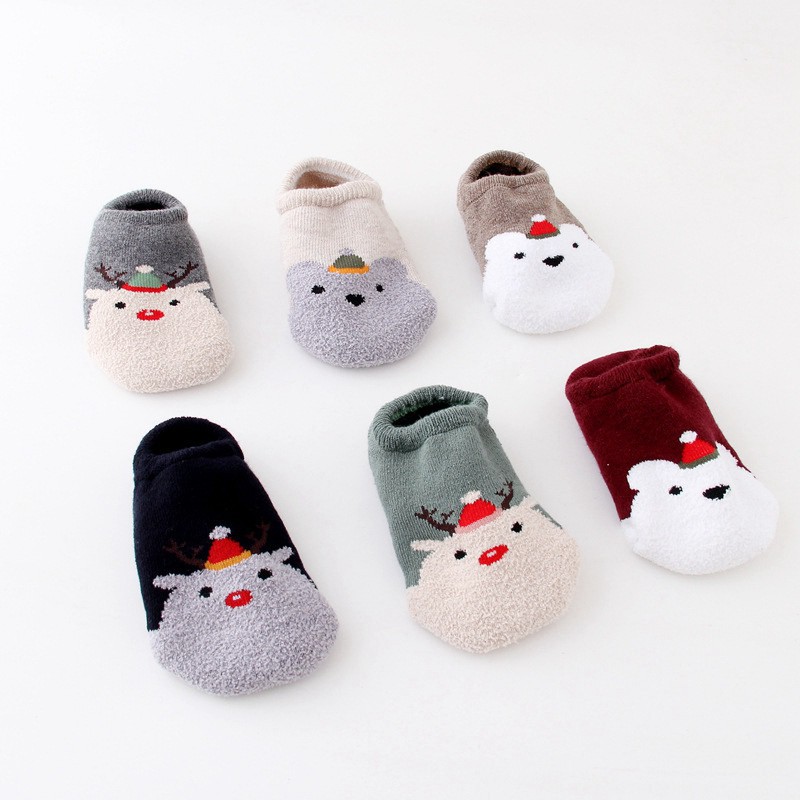 Vớ cotton giữ ấm chân chống trượt cho bé sơ sinh