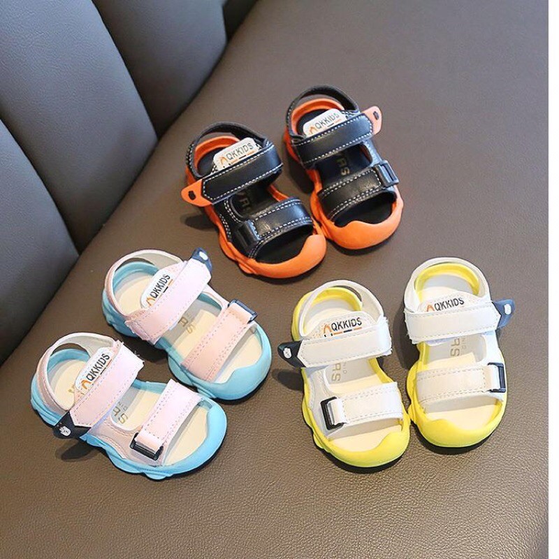 Dép Quai Hậu Mũi Cao Đế Gấu - Sandal chống vấp QQKIDS bé Trai bé Gái từ 2- 8 tuổi size 25-31 Mã S07