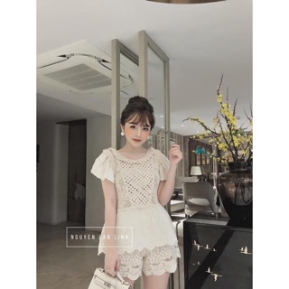 Áo lưới hoa cúc hàng đẹp Ullzang