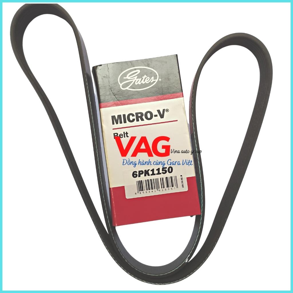 Dây Curoa Gates 6PK1150 Toyota Vios 1.5 2016 - 2021, Yaris 1.3, 1.5 2016 - 2021 chính hãng Gates - Mỹ