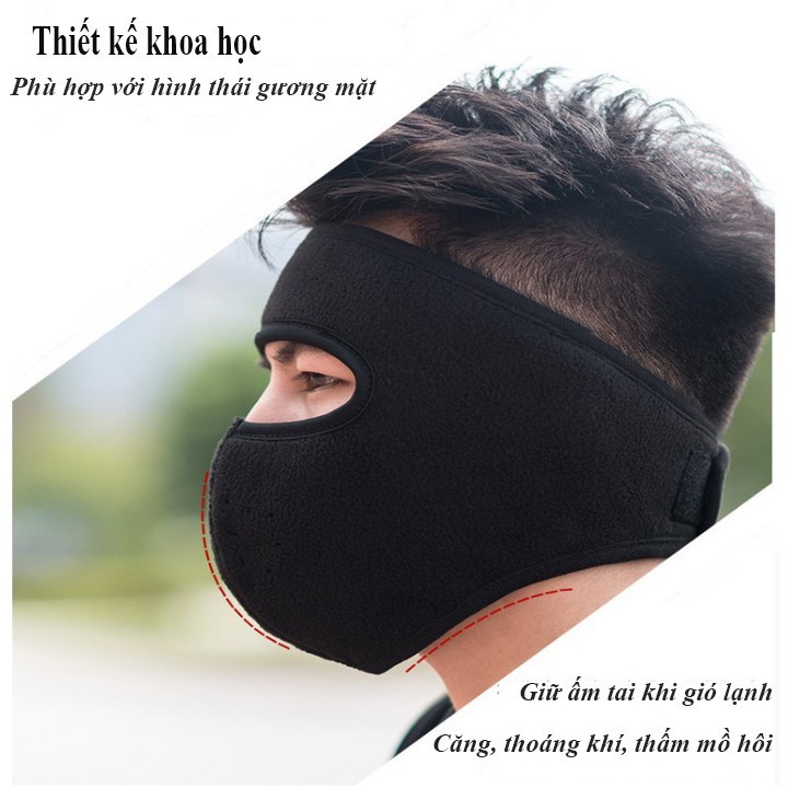 Khẩu trang ninja nỉ siêu dày giữ ấm cho mùa đông bibi90 | WebRaoVat - webraovat.net.vn