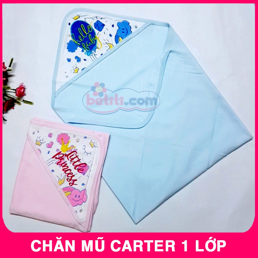 Chăn Ủ Có Mũ Cotton Carter 1 Lớp Cho Bé [Loại 1] - BTT00504