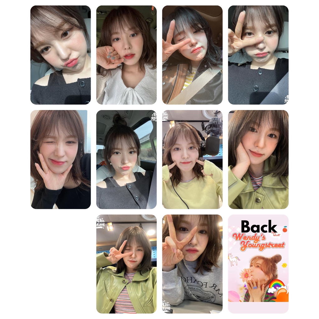 Set 10 card giấy bo góc in 2 mặt ảnh Red Velvet - Wendy Youngstreet