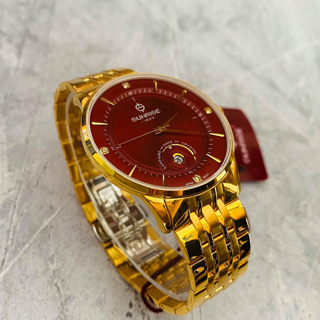 Đồng hồ Sunrise Nam chính hãng Nhật Bản M1123.SA.G.DD - kính saphire chống trầy - bả