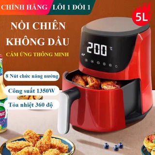 Nồi chiên không dầu Cát Á - 5 Lít Cảm Ứng - Núm Vặn Cơ - Công Suất Lớn Đa Chức Năng - Món ngon tốt cho sức khỏe