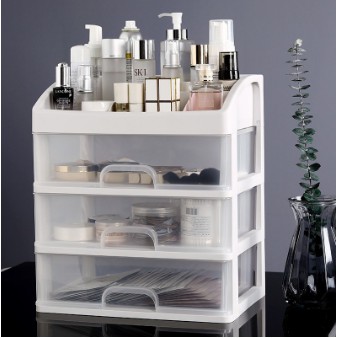Kệ Tủ Đựng Mỹ Phẩm Nhựa 4 Tầng Để Bàn, Khay Đựng Đồ Trang Điểm Nhiều Ngăn Chắc Chắn
