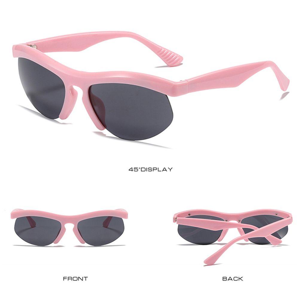 Kính Chống Nắng Tia UV400 Nửa Gọng Phong Cách Punk Thời Trang Cho Nữ
