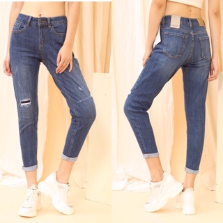 Quần Jeans Boyfriend rách đắp ô (Zara dư xịn)
