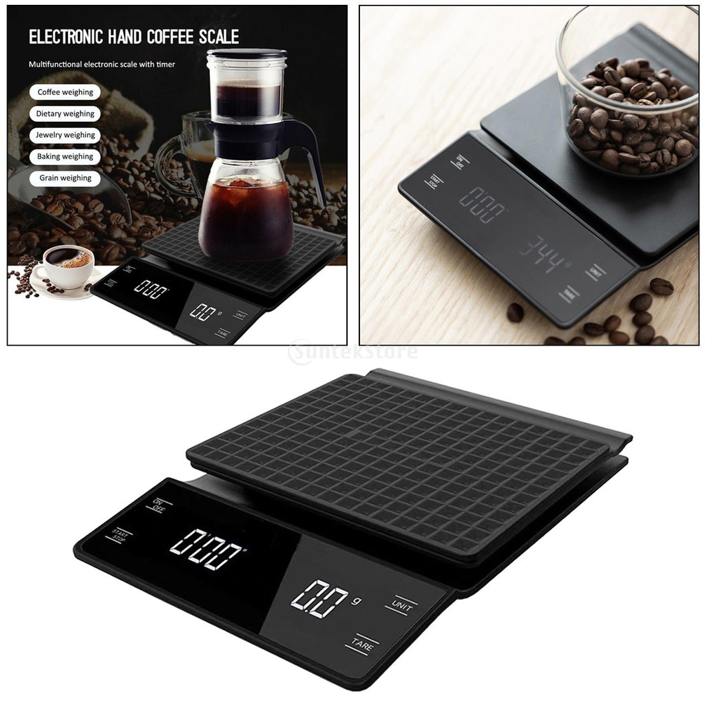 [Dolity2] Cân Cà Phê Có Màn Hình LED Hiển Thị Độ Chính Xác Cao Với Đồng Hồ Hẹ