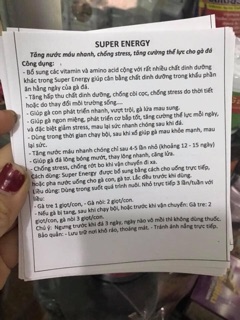 Thuốc gà đá Super enery trị lỏn lẻn