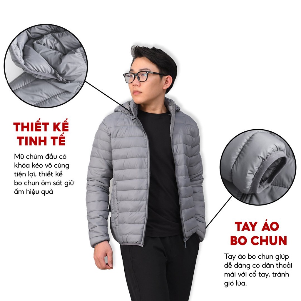 Áo Phao Nam siêu nhẹ siêu ấm dày 3 lớp Có 4 túi Hàng Chất Lượng Cao