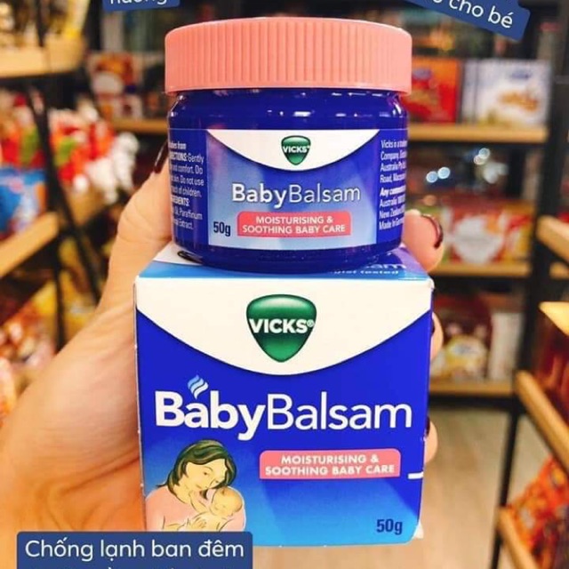 Vick Baby Balsam – Dầu thoa giữ ấm, giúp giảm ho, sổ mũi, ngạt mũi cho trẻ