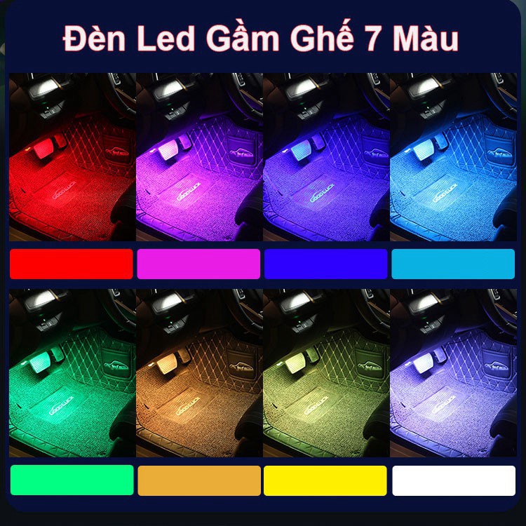 Đèn Led Gầm Ghế Ô Tô, xe hơi loại 12 Led có điều khiển từ xa, cảm ứng âm thanh nhấp nháy theo nhạc