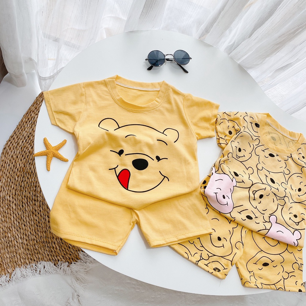 BÔ QUẦN ÁO IN HÌNH GẤU VÀNG CHO BÉ
